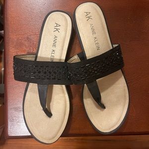 Anne Klein black sequin sandal